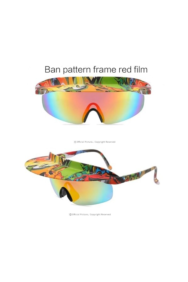 Lunettes de soleil de sport avec protection UV pour adulte - Verres miroir - Lunettes de soleil steampunk - Lunettes de solei