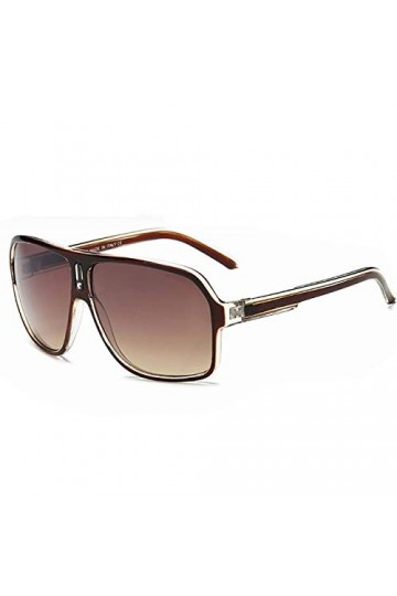 YUANCHENG Lunettes de Soleil carrées claires Grande boîte Femmes Lunettes de Soleil rétro Hommes UV400 5-TeaTea