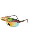 Lunettes de soleil de sport avec protection UV pour adulte - Verres miroir - Lunettes de soleil steampunk - Lunettes de solei