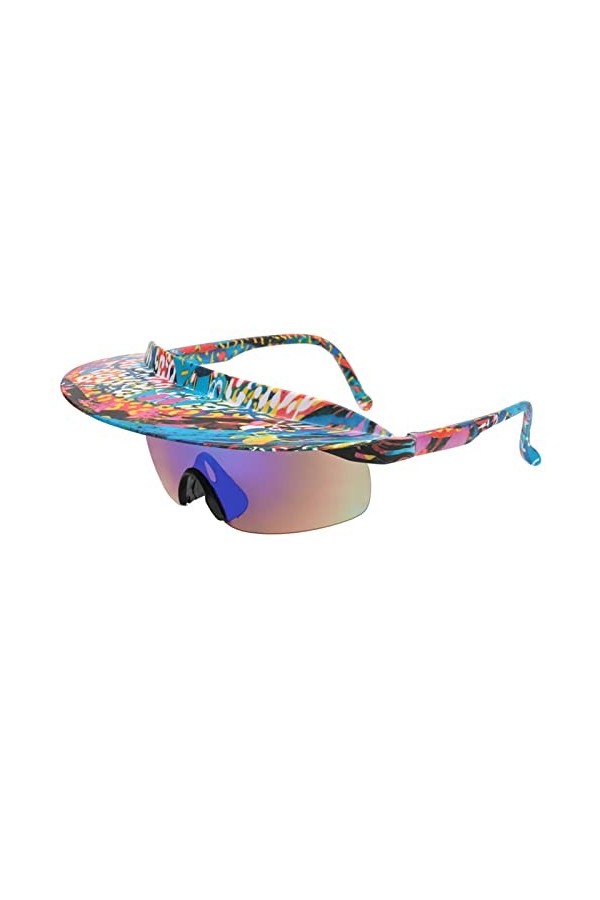 Lunettes de soleil de sport avec protection UV pour adulte - Verres miroir - Lunettes de soleil steampunk - Lunettes de solei