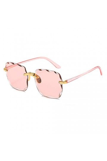 YUANCHENG Lunettes de soleil carrées sans monture Femmes Gris Rose Lunettes de soleil dégradées Hommes Lunettes surdimensionn