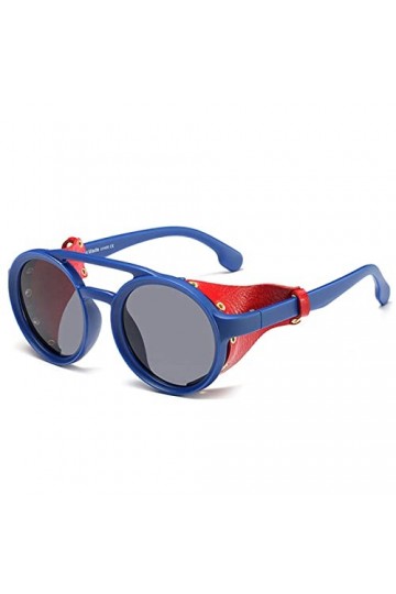 Lunettes de Soleil Steampunk européennes et américaines Mode Style Punk Lunettes de Soleil à Monture Ronde Tendance Hommes et