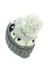 LOUDelephant Bonnet à pompon en laine - Mouton, gris, taille unique