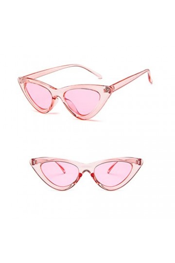 Ggpyyon Lunettes de soleil œil de chat vintage pour femme - Lunettes de soleil rétro étroites - Œil de chat, rose
