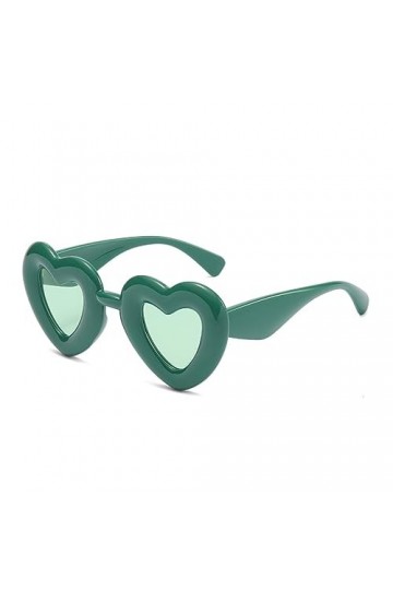 WDZAYXC Lunettes de soleil rétro polarisées avec cœur - Lunettes mignonnes pour fête - Protection UV400, Vert/vert.