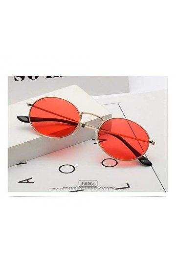 YUNGYE Petit Ovale Lunettes de Soleil Femme Cadre Métal Rouge Violet Femmes Hommes Vintage Lunettes de Soleil Lunettes de Sol