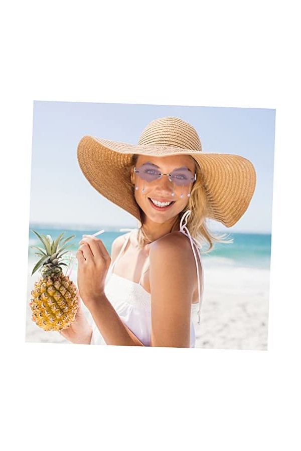 Adorainbow 2 Pièces Lunettes De Soleil Sans Monture 90S Disco Lunettes De Soleil Nuage Lunettes Lunettes De Soleil Pour Femme