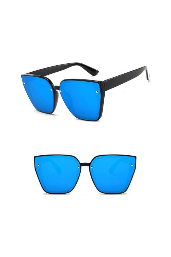 MUTYNE Lunettes de soleil de luxe surdimensionnées pour femme, nuances carrées, lunettes de soleil rétro à la mode, 6, taille