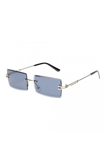 YANGQI Lunettes de soleil rétro tendance sans monture rectangulaires dégradées dété pour femme - Lunettes de soleil sans mon