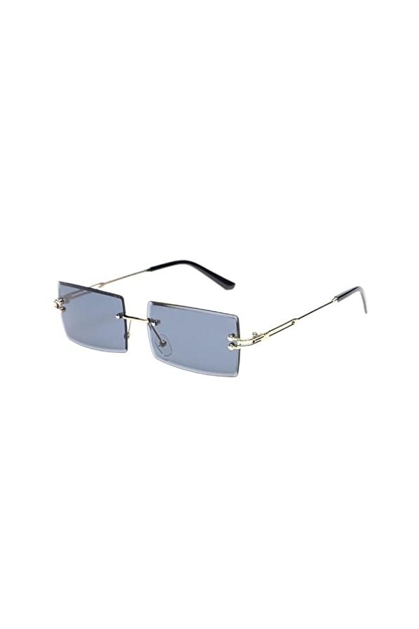YANGQI Lunettes de soleil rétro tendance sans monture rectangulaires dégradées dété pour femme - Lunettes de soleil sans mon