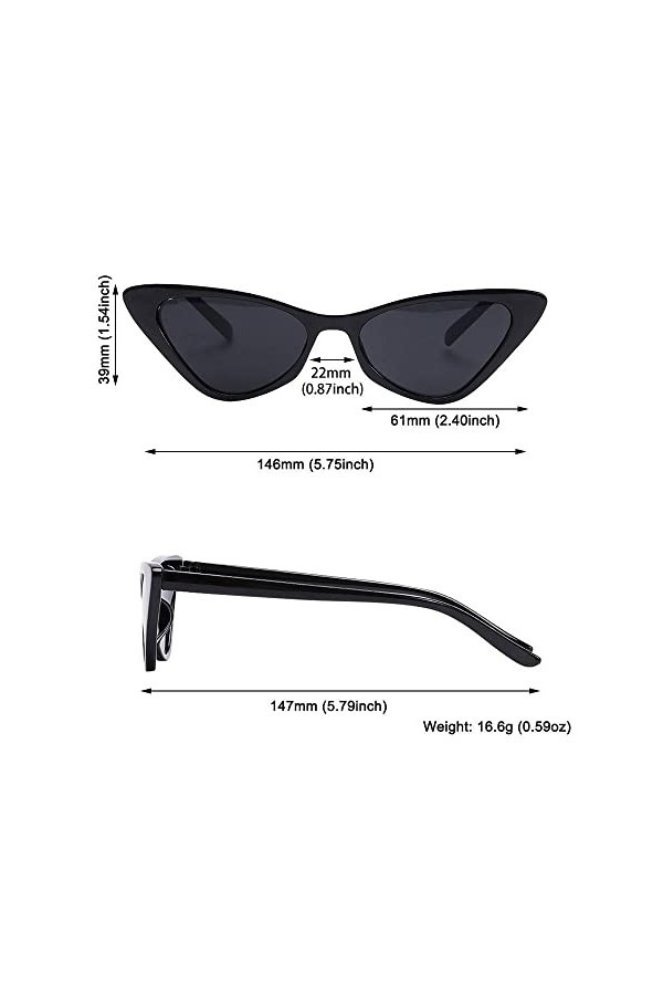 HCHES UV400 Personnalité Lunettes de soleil œil de chat Conduite Lunettes de soleil simplifiées Lunettes de tir de rue pour f