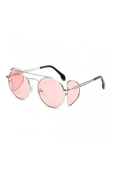 YUANCHENG Vintage Round Punk Femmes Lunettes De Soleil Unique Cadre En Métal Quatre Lentilles Lunettes Coupe-Vent Hommes Lune