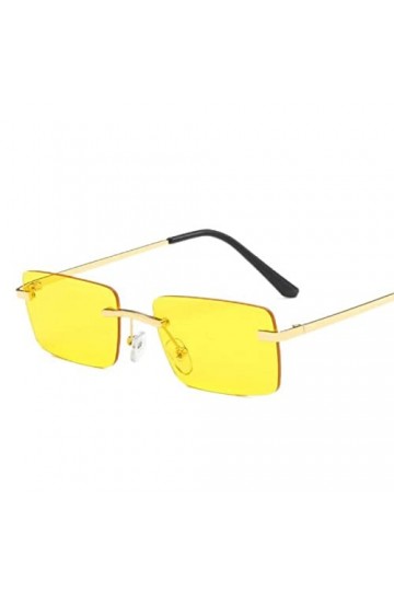 YANGQI Lunettes de soleil rectangulaires tendance pour femmes et hommes - Sans monture - Lunettes de soleil pour femmes et ho