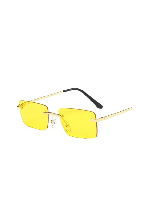YANGQI Lunettes de soleil rectangulaires tendance pour femmes et hommes - Sans monture - Lunettes de soleil pour femmes et ho