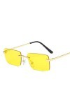 YANGQI Lunettes de soleil rectangulaires tendance pour femmes et hommes - Sans monture - Lunettes de soleil pour femmes et ho