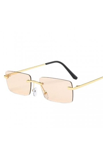 YANGQI Lunettes de soleil rectangulaires tendance pour femmes et hommes - Sans monture - Lunettes de soleil pour femmes et ho