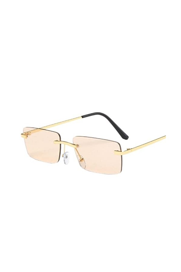 YANGQI Lunettes de soleil rectangulaires tendance pour femmes et hommes - Sans monture - Lunettes de soleil pour femmes et ho