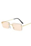 YANGQI Lunettes de soleil rectangulaires tendance pour femmes et hommes - Sans monture - Lunettes de soleil pour femmes et ho