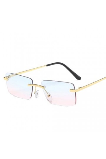 YANGQI Lunettes de soleil rectangulaires tendance pour femmes et hommes sans monture - Lunettes de soleil pour hommes et femm