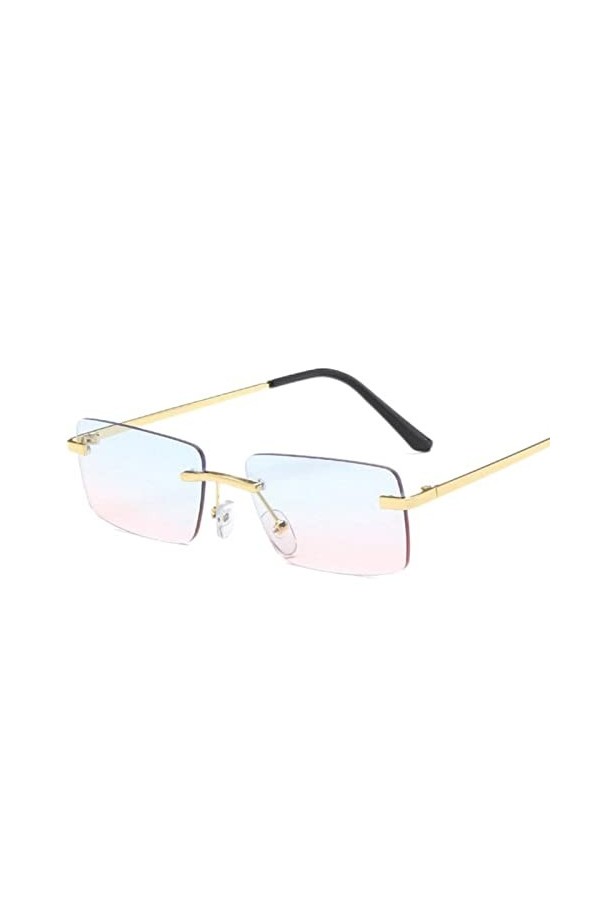 YANGQI Lunettes de soleil rectangulaires tendance pour femmes et hommes sans monture - Lunettes de soleil pour hommes et femm