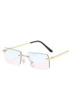 YANGQI Lunettes de soleil rectangulaires tendance pour femmes et hommes sans monture - Lunettes de soleil pour hommes et femm