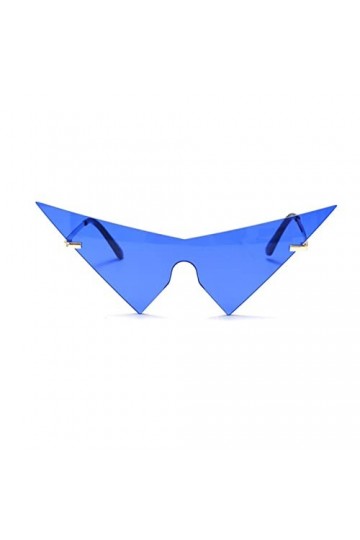 RCJOLLZ Surdimensionné Triangle Une pièce Femmes Lunettes de Soleil Vintage sans Monture Lunettes Mode Hommes Oeil de Chat Lu