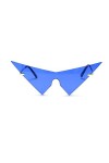 RCJOLLZ Surdimensionné Triangle Une pièce Femmes Lunettes de Soleil Vintage sans Monture Lunettes Mode Hommes Oeil de Chat Lu