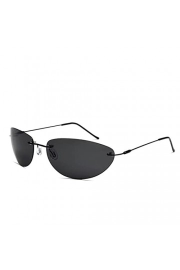 KSXYH Lunettes de Soleil polarisées Matrix Neo Style Lunettes de Soleil ultralégères sans Monture pour Hommes