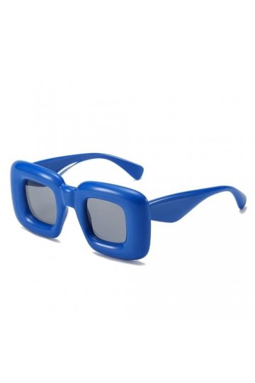 WDZAYXC Party Chunky Lunettes de soleil rectangulaires pour homme et femme Protection UV400, bleu