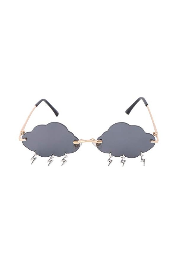 Amosfun Lunettes de soleil en forme de nuage - Sans monture - Protection UV - Lunettes disco drôles des années 90 - Lunettes