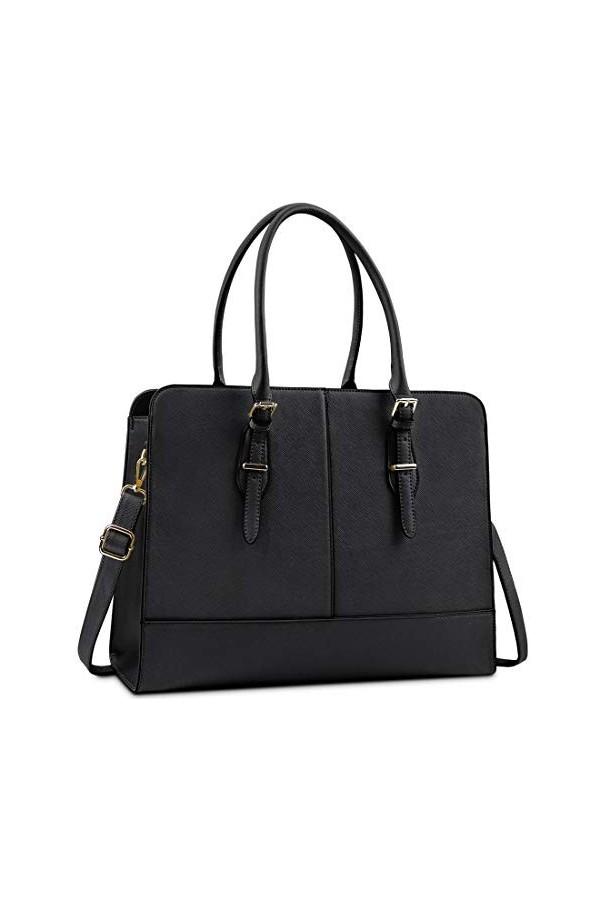 Lubardy Sac à Main Sac Cabas Femmes PU Cuir Grand Sac a Main pour Les Cours Lycee Sac Cours Bandouliere Lycee 15.6 Pouces, No