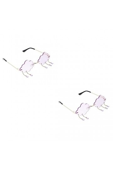 Adorainbow 2 Pièces Lunettes De Soleil Sans Monture 90S Disco Lunettes De Soleil Nuage Lunettes Lunettes De Soleil Pour Femme