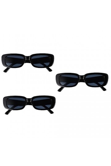 SOIMISS 3 Pièces Lunettes De Soleil à Monture Carrée Lunettes De Soleil à Verres Plats Lunettes De Soleil De Piscine Verres D