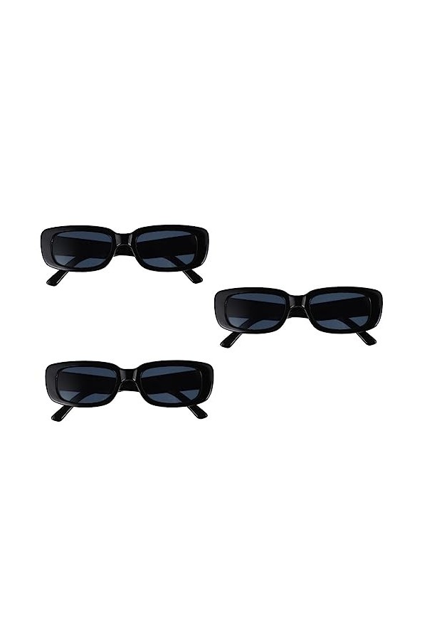 SOIMISS 3 Pièces Lunettes De Soleil à Monture Carrée Lunettes De Soleil à Verres Plats Lunettes De Soleil De Piscine Verres D