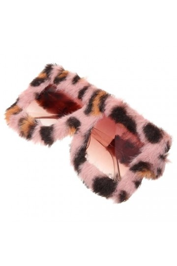 GALPADA Lunettes De Soleil Floues En Peluche Mode Nuances Tendance Lunettes Vintage Imprimé Léopard Lunettes Fête Cosplay Lun