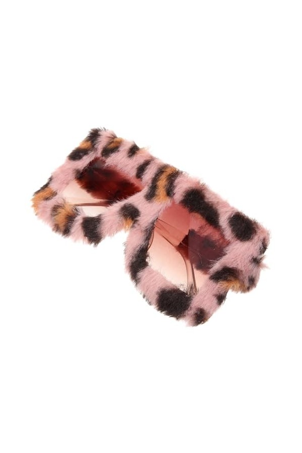 GALPADA Lunettes De Soleil Floues En Peluche Mode Nuances Tendance Lunettes Vintage Imprimé Léopard Lunettes Fête Cosplay Lun