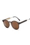 PAXAS Lunettes de soleil design œil de chat femme rétro femme lunettes de soleil classique noir miroir sexy léopard marron