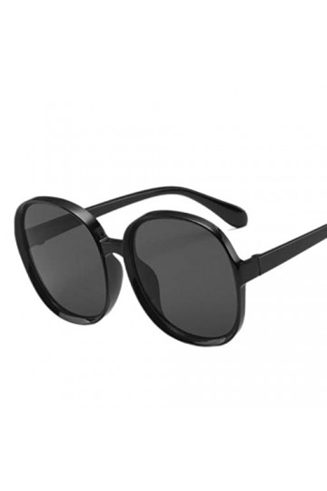 DSAI Lunettes de soleil à monture ronde pour femme - Design rétro marron noir - Lunettes de soleil surdimensionnées pour femm