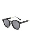 PAXAS Lunettes de soleil design œil de chat femme rétro femme lunettes de soleil classique noir miroir sexy léopard noir gris