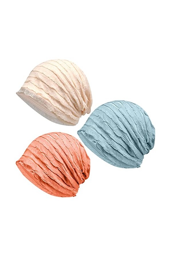 Kayier Bonnet ample décontracté chimio pour femme, Lot de 3, Taille unique