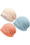 Kayier Bonnet ample décontracté chimio pour femme, Lot de 3, Taille unique