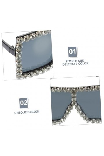 CALLARON 2 Pcs Lunettes De Soleil Rétro Lunettes Scintillantes Dessus Plat Bouclier Nuances Lunettes Scintillantes Lunettes D
