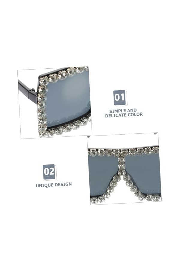 CALLARON 2 Pcs Lunettes De Soleil Rétro Lunettes Scintillantes Dessus Plat Bouclier Nuances Lunettes Scintillantes Lunettes D