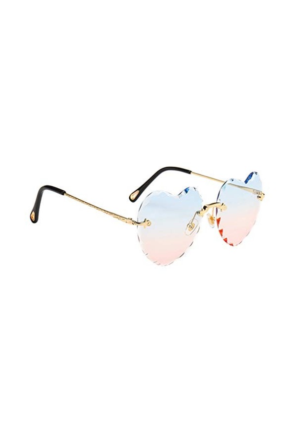 Lunettes De Soleil Coeur Femme Lunettes De Soleil Sans Monture Verres Colorés Lunettes De Soleil Coeur Sans Monture Armature