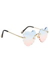 Lunettes De Soleil Coeur Femme Lunettes De Soleil Sans Monture Verres Colorés Lunettes De Soleil Coeur Sans Monture Armature 
