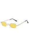 1 PC Rétro Monture En Métal Petites Lunettes De Soleil Rectangle Pour Femmes Hommes Vintage Punk UV400 Lunettes De Protection