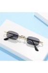 1 PC Rétro Monture En Métal Petites Lunettes De Soleil Rectangle Pour Femmes Hommes Vintage Punk UV400 Lunettes De Protection