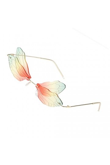 Abaodam Libellule Lunettes De Soleil Rétro Lunettes Plage Lunettes De Soleil Lunettes Sans Monture Lunettes De Soleil Sans Mo