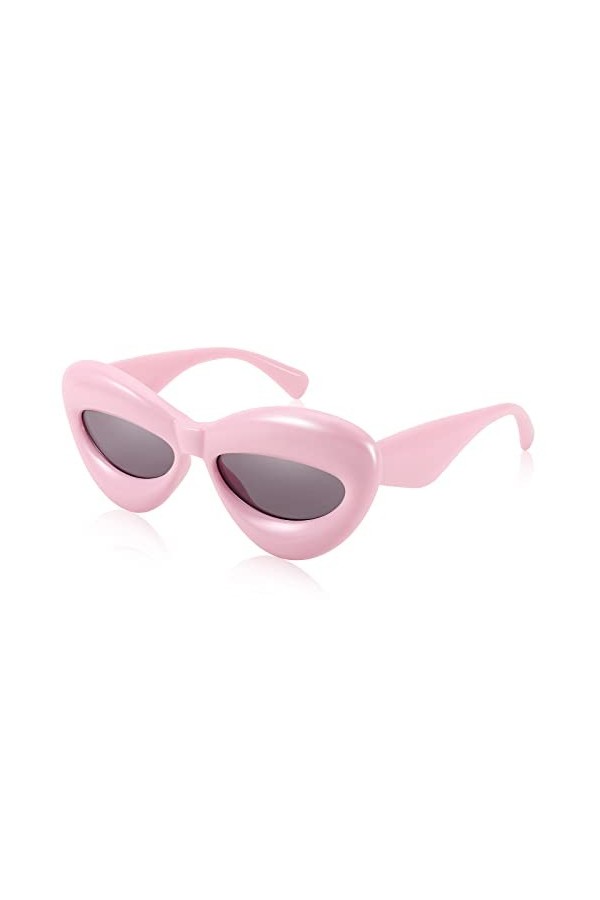 FEISEDY Gonflé Cat Eye Lunettes de Soleil pour Femmes Y2K Cool Futuristic Lunettes de Soleil Élégantes pour Trend Street Styl