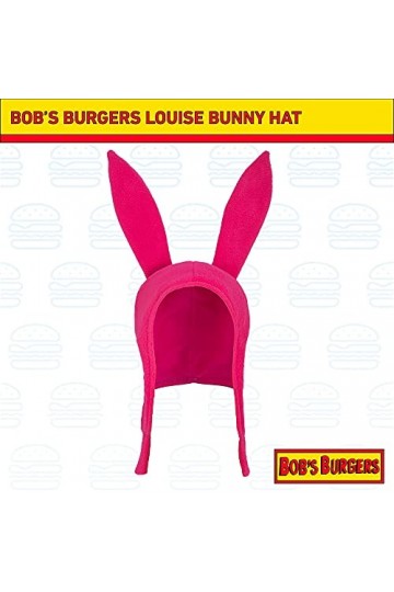Concept One Bobs Burgers Louise Cosplay Bunny Oreilles Souples Bonnet Polaire, Rose, 0 Mixte